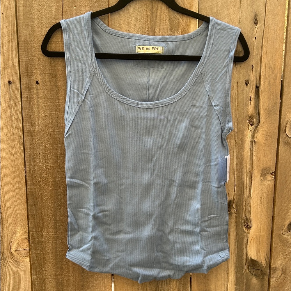 Free People We The Free Hummingbird Tank in Allure Blue size XL - Picture 4 of 7